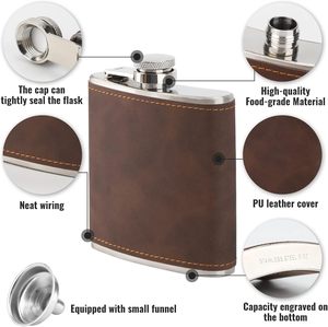 <span class=keywords><strong>Regalos</strong></span> <span class=keywords><strong>de</strong></span> <span class=keywords><strong>Boda</strong></span> Petaca <span class=keywords><strong>de</strong></span> Acero Inoxidable 304 Personalizada para Padrino <span class=keywords><strong>de</strong></span> 6 oz <span class=keywords><strong>Regalos</strong></span> Petaca <span class=keywords><strong>de</strong></span> Cuero Grabada con Láser para Hombre - Product Image 3