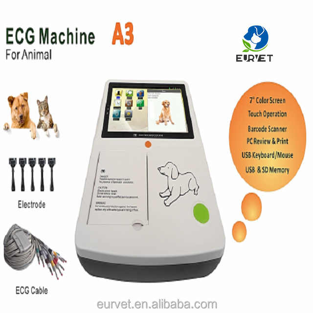 EUR PET Good Quality Veterinary Animal Ekg Machine 6 Channel 12 Lead ...