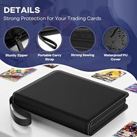 Premium 900 Pocket Trading Card Binder Durable Carry Case Secure Zipper Baseball Themed With Sided Sleeves Made Durable PU