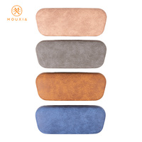 Étui à lunettes rigide ovale, en cuir PU rétro avec texture peau de mouton, boîte de rangement pour lunettes de soleil avec logo personnalisé
