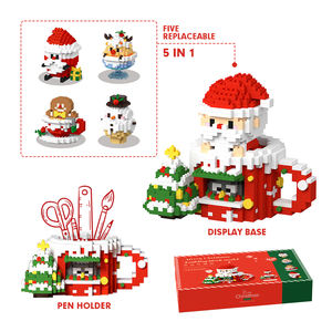 ที่ใส่ปากกาของซานตาคลอสชุดตัวต่อ3D ชุดคริสต์มาสอนุภาคขนาดเล็กพลาสติกสำหรับเด็กอายุ5ถึง7ปี - Product Image 1