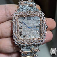 Jam Tangan Otomatis Mewah Bermerek, Perhiasan Hip Hop, Lulus Uji Berlian, Bertabur Batu, VVS Moissanite, Jam Mekanik ODM