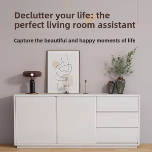 Modern Living Room Storage Cabinet Compact Portable <b>Sideboard</b> Wooden Buffet Cabinet Wall-Mounted Tea Cabinet for Hotels Homes - Product Image 1