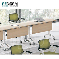 Table de formation pliante en bois MFC moderne en gros avec roulettes pour salle de conférence Table de formation Table de conférence