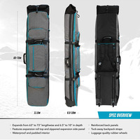Sac à dos de ski extensible à roulettes avec poches multifonctionnelles et logo personnalisé, sac à dos de snowboard pour les voyages