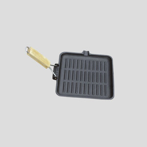 Nueva Sartén Plegable con Mango de Madera, Sartén Rectangular de Hierro Fundido Precurado para Huevos y Pan, Ideal para el <span class=keywords><strong>Desayuno</strong></span> - Product Image 5