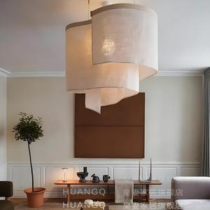 Lustres en tissu de forme ovale avec source de lumière LED pour les halls d'hôtels, luminaires pour villas - Product Image 3