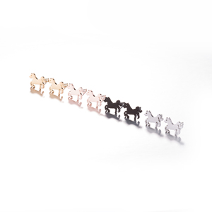 بسيطة الجوف القلب الحيوان أقراط مجوهرات من صلب لا يصدأ الأقراط الحصان قرط الاذن المرصع للنساء الملحقات - Product Image 6