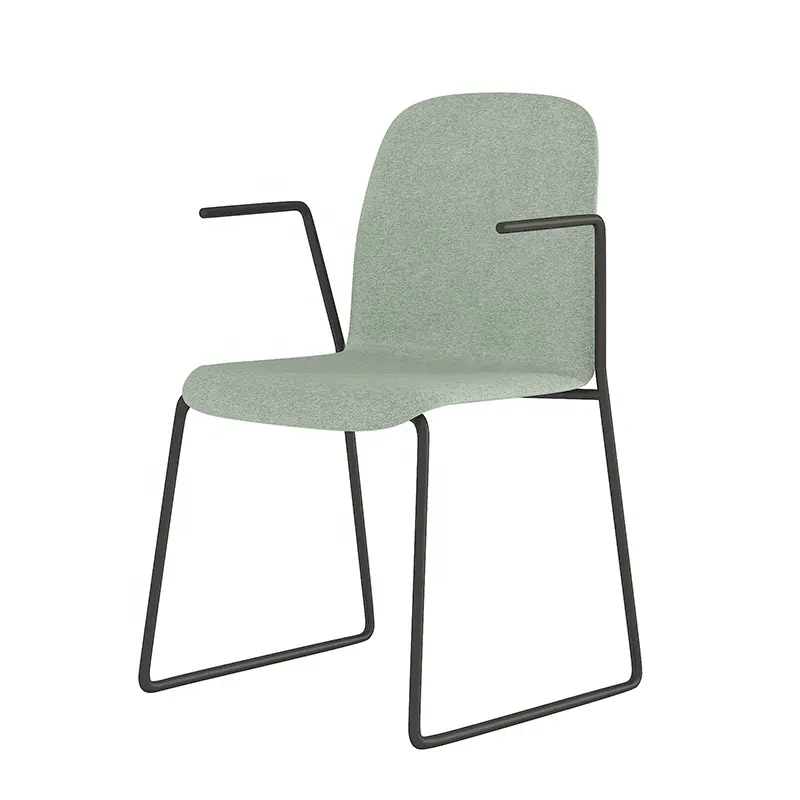 Cadeira de metal com design minimalista, cadeira de metal com espuma tubular propósito múltiplo para visitantes de escritório, reunião