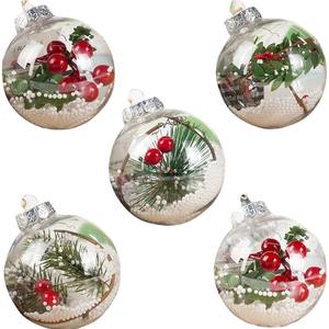 Bola de Navidad Transparente de Plástico de 8 cm con Nieve Incorporada, Decoraciones para el Árbol, Adornos Navideños para Crear Ambiente Festivo - Product Image 5