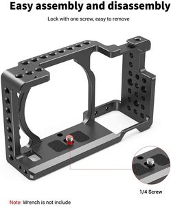 Pour SmallRig en alliage d'aluminium caméra Cage plate-forme pour Sony A6500 A6300 A6000 ILCE 6000 Nex 7 Shoe Mount Thread Trous <span class=keywords><strong>1661</strong></span> - Product Image 2