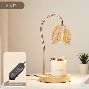 Lampe d'aromathérapie en <span class=keywords><strong>bois</strong></span> massif avec éclairage de nuit électrique Lampe de cire fondante à atmosphère intérieure Source métallique décorative - Product Image 6