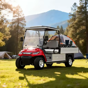 Voiture de golf électrique 2 places A827.H8 avec benne basculante pour l'élimination des mauvaises herbes et des résidus végétaux dans les plantations d'herbes - Product Image 1
