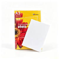 Kertas Foto Glossy A4 Tahan Air 180GSM 260GSM Satu Sisi Premium Inkjet untuk Pencetakan Foto Profesional
