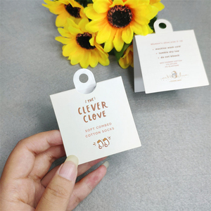Chất Lượng Tốt Tùy Chỉnh Gấp Giấy Treo Tag Vớ Bao Bì Tag Treo Thẻ Cho Vớ - Product Image 5