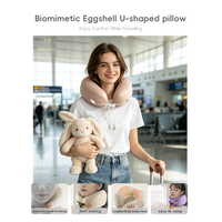YUE RISE Premium Ergonomic Neck Compact Egg-Shell Carry Box Luxury Memory Foam Flight Travel Pillow untuk Perjalanan Bisnis