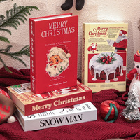 Décoration de Noël durable en forme de livre Père Noël, style moderne et créatif, accessoire de photographie de bureau, décoration de livre en papier pour Noël