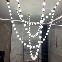 Hauteur réglable Hôtel Villa Escalier Lumière Collier Lustre Longue Chaîne Duplex Bâtiment pour Salon Hall
