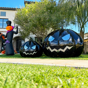 Grande citrouille gonflable d'Halloween, citrouille géante gonflable avec lumière LED pour décorations de jardin en extérieur - Product Image 4