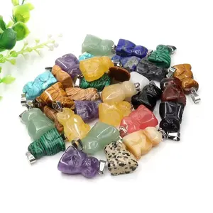 Charms Chakra Charms Chakra Carved Cute Funny Cat Animal Natural Crystal Quartz Stone Cat Pendants For Jewelry Making Funny Cat