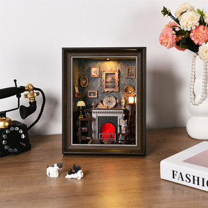 Cornice Fotografica Stereo Fai-da-Te, Cabina Giocattolo Artigianale, Puzzle 3D Educativo Creativo, Modello <span class=keywords><strong>di</strong></span> Scena in Legno Assemblato, Montabile a Parete - Product Image 5