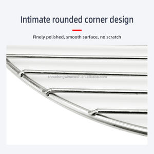 מפעל מותאם אישית עשוי נירוסטה מתלה מרובע/עגול bbq לגרר רשת תיל בישול חיצונית - Product Image 4