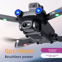 Drone GPS S136 avec moteur brushless, double caméra 4K, FPV, quadricoptère RC, évitement d'obstacles infrarouge, pliable, livraison aux États-Unis en 7 jours