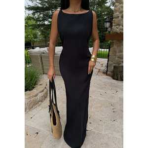 Minivestido Floral Negro Elegante con Detalle en la Espalda, Cintura Imperio, Material Spandex, Tallas XS-XL, Casual y Formal para Club, Día a Día, Graduación, Primavera - Product Image 5