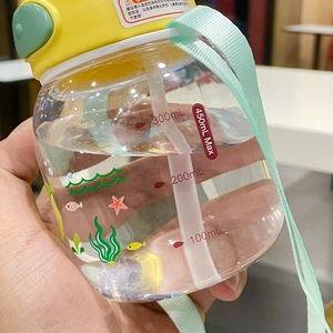ขวดน้ำเด็กพร้อมสายสะพาย ลายการ์ตูน ปลอดสาร BPA ผลิตจากพลาสติก สำหรับเด็กใช้ในโรงเรียน - Product Image 2