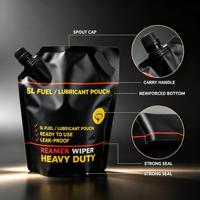 Pochettes souples personnalisées de 1L, 3L, 5L avec bec verseur pour emballage de liquides (lubrifiants, essence, liquide lave-glace)