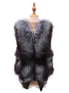 Damen Winter Warm Fox Pelzmantel Natürliche Flauschige Ärmellose Weste Jacke, Kurze Luxus Kunst pelz Oberbekleidung für kaltes Wetter - Product Image 4
