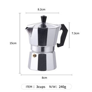 Cafetière Moka en aluminium de qualité supérieure, 3 tasses, pour expresso, <span class=keywords><strong>café</strong></span> cubain, cappuccino, latte - Product Image 1