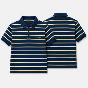 Polo rayé haut de gamme personnalisé pour homme – Performance, évacuation de l'humidité, golf, entreprise, logo personnalisé, étiquette, vêtements - Product Image 3