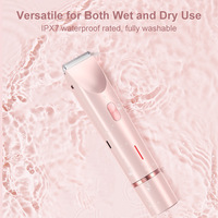 Alat Cukur Elektrik KKS Electric Lady Razor Double-Headed Waterproof 2-In-1, Pemangkas Bikini dan Pencukur untuk Wajah dan Tangan, Dapat Diisi Ulang, Penghilang Bulu Wajah, US