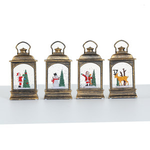 Linterna plana navideña con agua brillante, adorno de escritorio, linterna pequeña, luz nocturna, decoración navideña, regalo de Navidad - Product Image 5