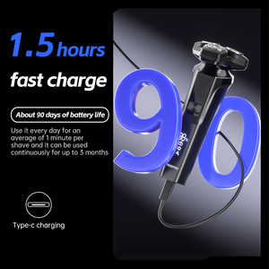 เครื่องโกนหนวดแบบหมุนได้ทั้งแบบเปียกและแห้ง ชาร์จเร็วแบบ Type-C ใช้งานได้นาน 90 นาที สำหรับนักธุรกิจและนักเดินทาง รับผลิตแบบ OEM/ODM โรงงานผลิต 3 มิติ - Product Image 5
