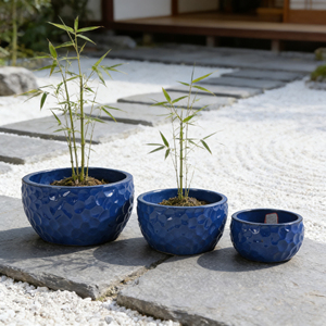 Jardinières suspendues en céramique rétro de grande taille pour hôtels et jardins - Product Image 3