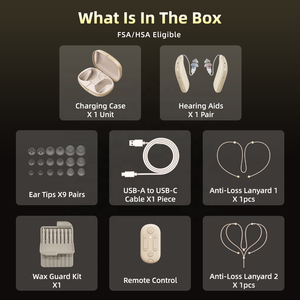 เครื่องช่วยฟัง Flysound Wholesale 50 ช่องสัญญาณ 60dB Gain OTC RIC แบบชาร์จได้ ควบคุมผ่านแอพพลิเคชั่น ขนาดเล็ก สำหรับผู้สูงอายุที่มีปัญหาการได้ยิน - Product Image 6