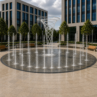 Fuente Interactiva de Agua para Plazas y Exteriores, 3x2m, con Luces LED RGB Musicales, Láser, Acero Inoxidable, IP68
