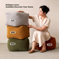 Housse de canapé pliable en velours côtelé, pouf de rangement carré avec housse amovible, pouf sac de rangement pour usage domestique multifonctionnel