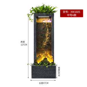 Luz de estilo europeo cortina de agua de lujo adorno de pared sala de estar agua corriente riqueza fuente macetas Macetas - Product Image 6