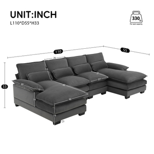 Ở nước ngoài kho chúng tôi kho hiện đại hình chữ U cắt sofa với eo gối ghế điền vào vật liệu: Bọt Túi mùa xuân sofa - Product Image 2