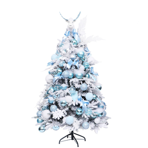 Colgantes de árboles de Navidad 95 piezas en 1 bolas de PET de malla pintadas en azul para decoración de Navidad - Product Image 1