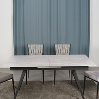 Juego de Comedor Estilo Turco para 6 Personas, Vidrio 3D con Función Extensible para Hogar y Taller, Muebles Elegantes para Comedor