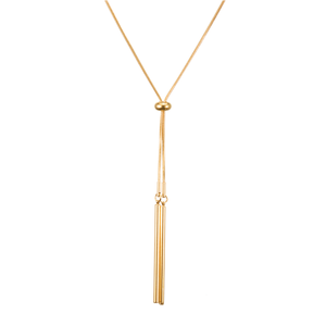 EManco Minimalist Snake Chain Necklace for Women - 18K Gold Plated 316 Stainless Steel Adjustable Drawstring Sweater Chain <strong>Gift</strong> - Product Image 2
