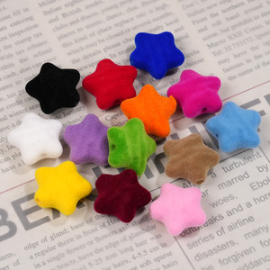 Cuentas <span class=keywords><strong>de</strong></span> <span class=keywords><strong>Estrella</strong></span> Acrílicas Flocadas <span class=keywords><strong>de</strong></span> Colores para Otoño e Invierno, Cuentas <span class=keywords><strong>de</strong></span> Peluche Perforadas para DIY, Pulseras, Lazos para el Cabello y Accesorios <span class=keywords><strong>de</strong></span> Manualidades - Product Image 1