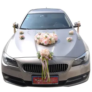 DIY Artificial Flower Wedding Car Decoration Set Valentine's Day Gift Party Holiday Articles Romantic Silk Rose Peony
