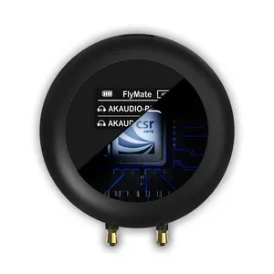 bluetoothカーfmトランシーバ Suppliers-Round OLED Digital Display aptX低レイテンシUSB-C V5.0 Bluetoothワイヤレストランスミッタ折りたたみ飛行機3.5ミリメートルauxアダプタ