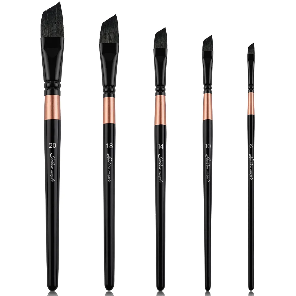 Tùy chỉnh chuyên nghiệp Dao găm tổng hợp sóc tóc gỗ xử lý nghệ sĩ Sơn Brushes Set cho màu nước sơn acrylic