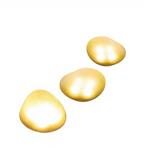 Lampe solaire LED extérieure étanche en forme de galet et de pierre pour jardin, pelouse et allée, certifiée RoHS, à commande manuelle - Product Image 1